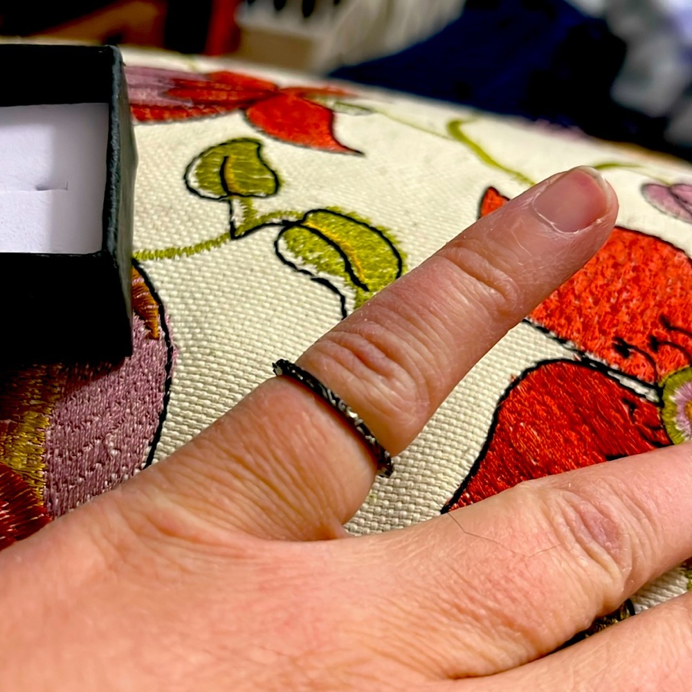 New, Size 5 1/4, Ring, Gray, Simple Circle